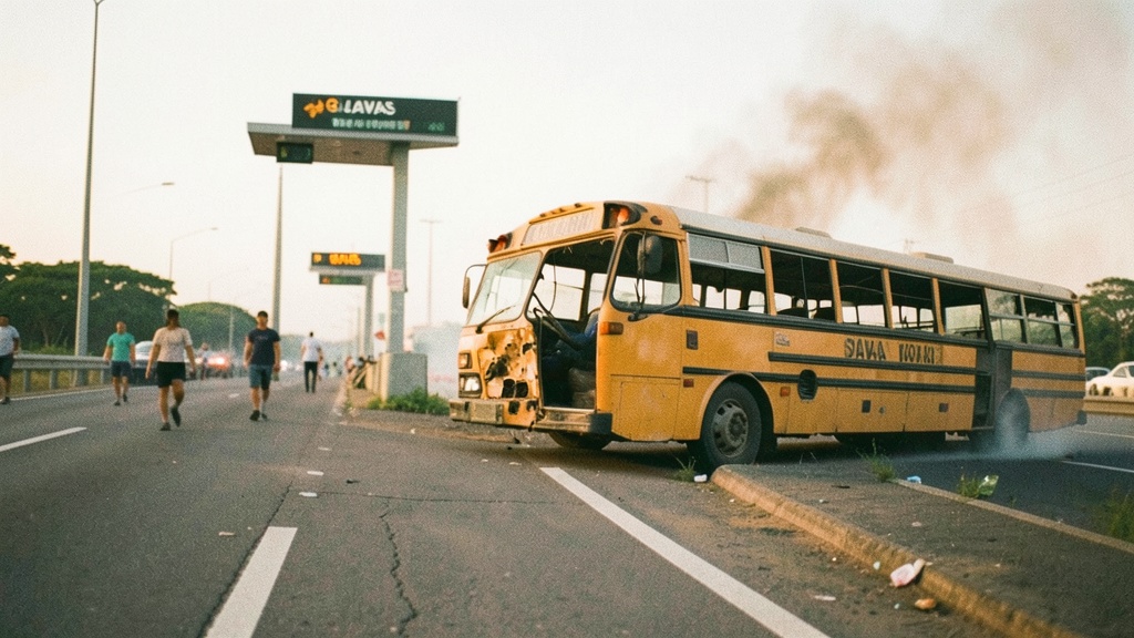Pedro Carbo: Volcamiento de bus deja ocho heridos en peaje