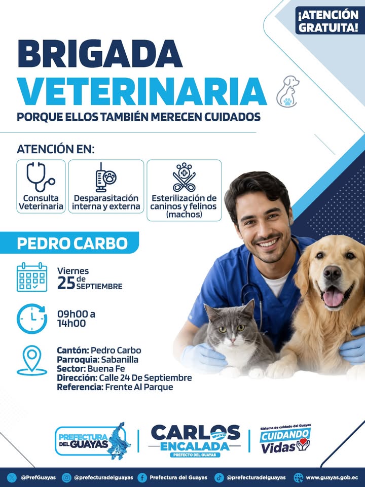 Sabanilla acogerá brigada veterinaria gratuita este 25 de septiembre