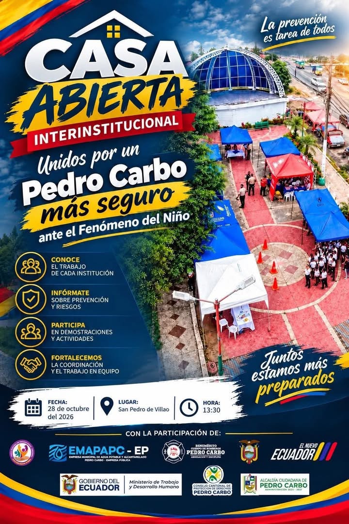 Pedro Carbo: Feria interinstitucional busca preparar a San Pedro de Villao ante El Niño