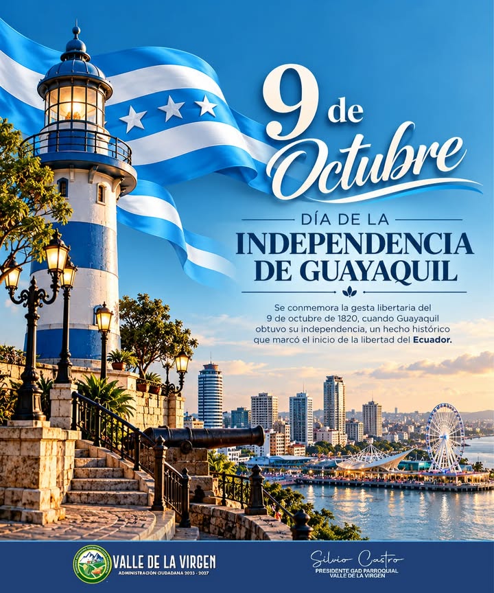 Valle de la Virgen rinde homenaje a los héroes de la Independencia de Guayaquil