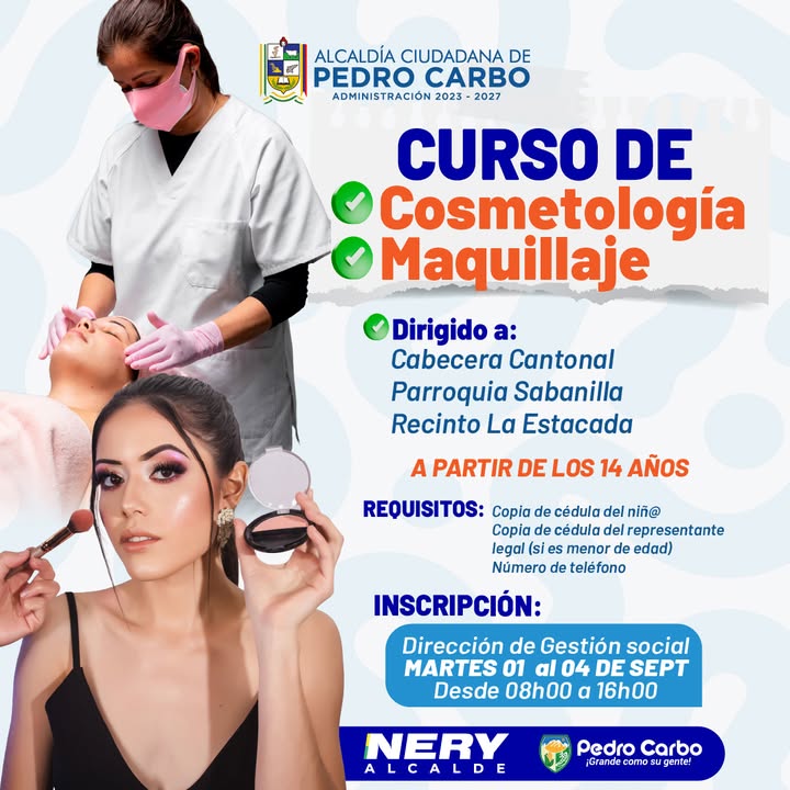 GAD Pedro Carbo abre inscripciones para cursos de maquillaje y cosmetología