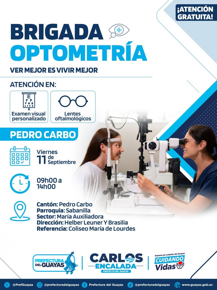 Brigada de optometría gratuita llega a Sabanilla el 11 de septiembre