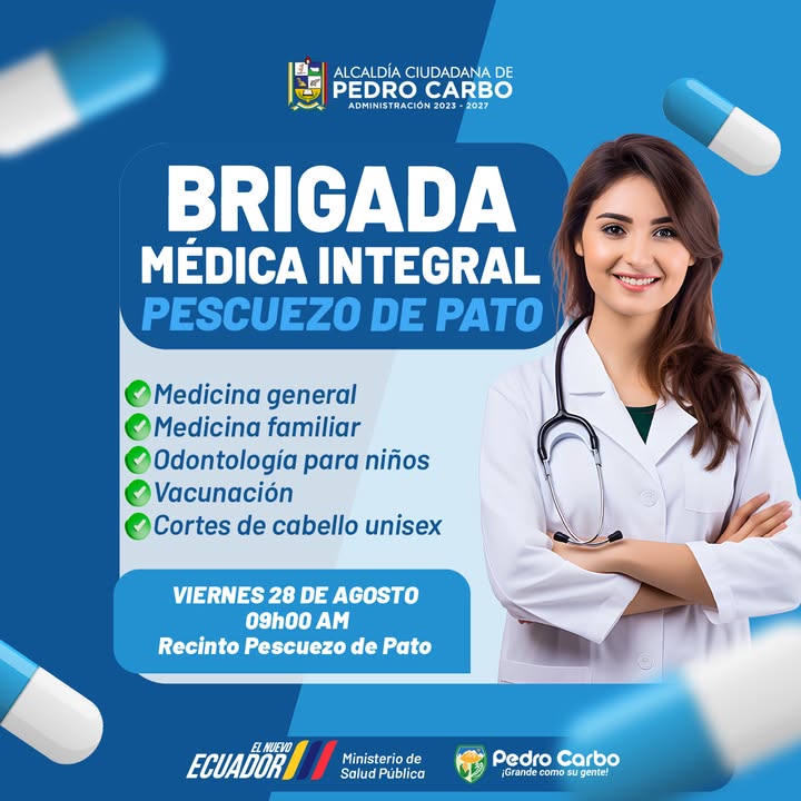 Brigada médica y de autoestima llegará a La Esperanza y Pescuezo de Pato este viernes