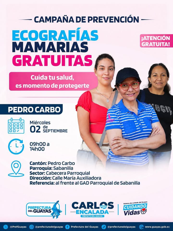 Campaña gratuita de ecografías mamarias llega a Sabanilla este miércoles