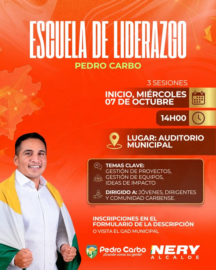 Pedro Carbo: Escuela de Liderazgo abre sus puertas para jóvenes y dirigentes