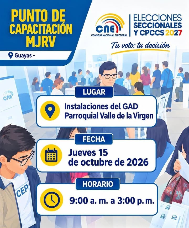 Jornada de capacitación electoral llega a Valle de la Virgen este jueves